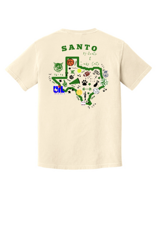 Santo School Spirit Ivory Comfort Colors Brand Tee