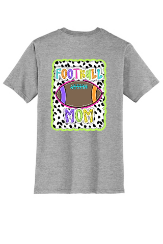 Neon Football Mom Pocket Print & Back Design